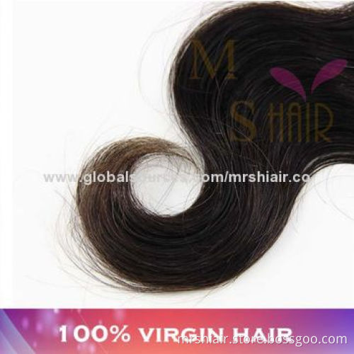 Unprocessed 6A Peruvian Virgin Hair Body Wave Human Hair Weave, Natural Black